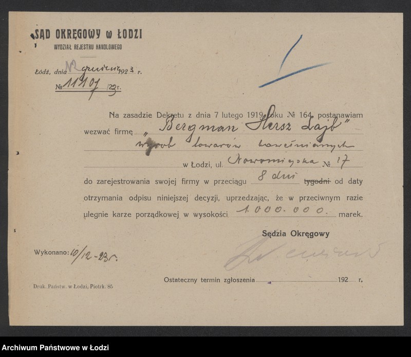 Obraz 3 z jednostki "Hersz Lajb Berger – sprzedaż manufaktury"