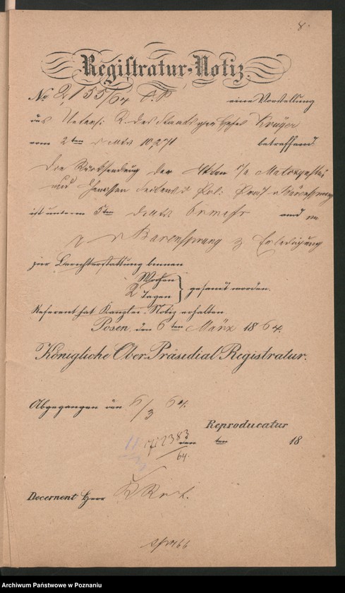 Obraz 13 z jednostki "Die Organisation einer Verschwörung unter der polnischen Bevölkerung der Provinz Posen /Poznań/ im Anschluss an die Insurrektion im Königreiche Polen."