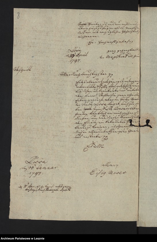 Obraz 10 z jednostki "[Akta in Sachen des allhiesigen Schutz-Juden Eisig Moses auf seine Eingabe den vorhabenden Ankauf der beiden den Jungerschen Mundeln gehörigen Brand-und Baustellen betreffend]"