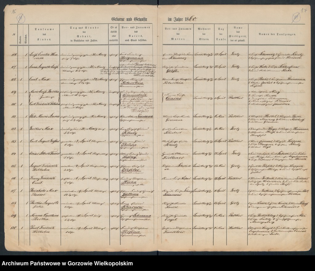 image.from.unit.number "Duplikate der Hauptkirche zu Landsberg an der Warthe (zawiera też księgę zgonów Konkordien Kirche z 1860 r.)"