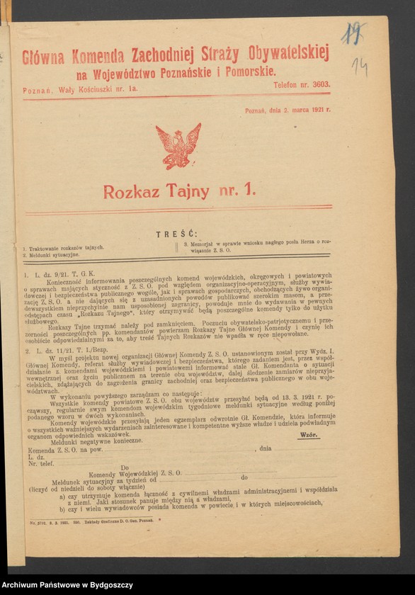 image.from.unit.number "Rozkazy [Nr 6, 7, 8] Komendy Głównej Zachodniej Straży Obywatelskiej na Województwo Poznańskie i Pomorskie. Rozkazy tajne [Nr 1, 2] Komendy Głównej Zachodniej Straży Obywatelskiej na Województwo Poznańskie i Pomorskie"