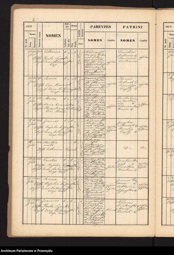image.from.unit.number "[Kopie metryki urodzeń w parafii Cieszanów z lat 1864-1865]"