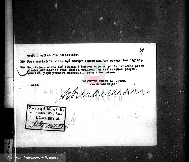 Obraz 8 z jednostki "Zatwierdzenie zakładu przemysłowego firmy Hermann August i Syn w Lesznie /Garbarnia skór/"