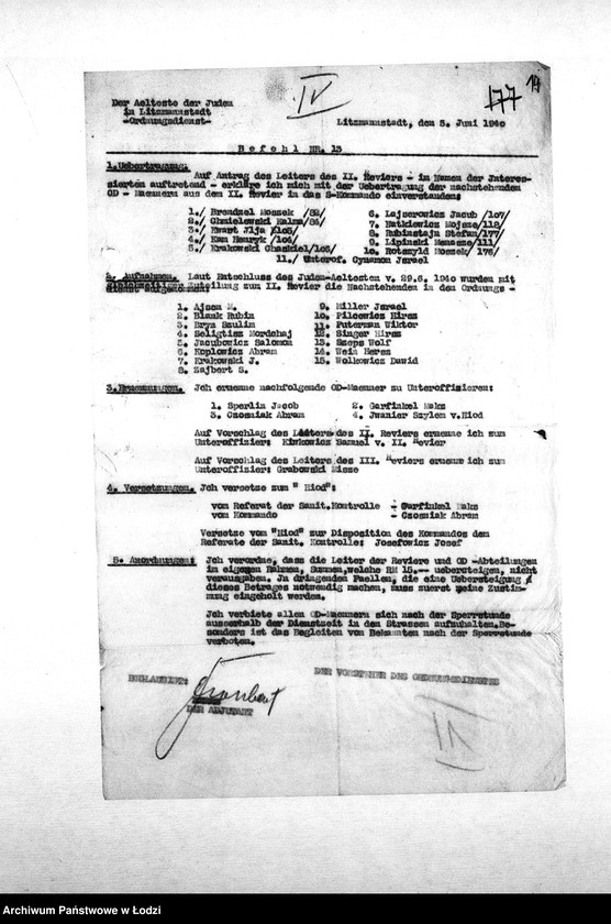 Obraz 17 z jednostki "[Rozkazy dzienne, zarządzenia i okólniki Komendy Służby Porządkowej skierowane do rewirów]"