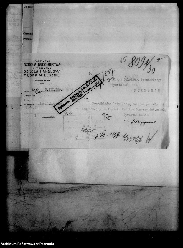 Obraz 19 z jednostki "Państwowa Szkoła Budownictwa i Handlu męska - Leszno, akta ogólne personalne"