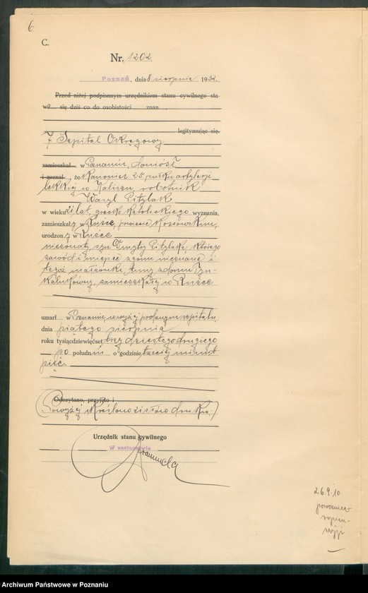 Obraz 8 z jednostki "Księga miejscowa zgonów tom III [Rejestr główny zgonów]"