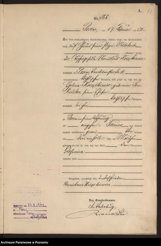 Obraz 14 z jednostki "Księga miejscowa urodzeń t. II"