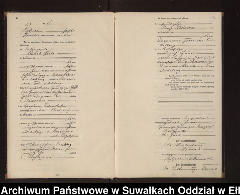 image.from.unit.number "Heirtahs-Neben-Register des Preussischen Standes-Amtes Rydzewen Kreis Lötzen"