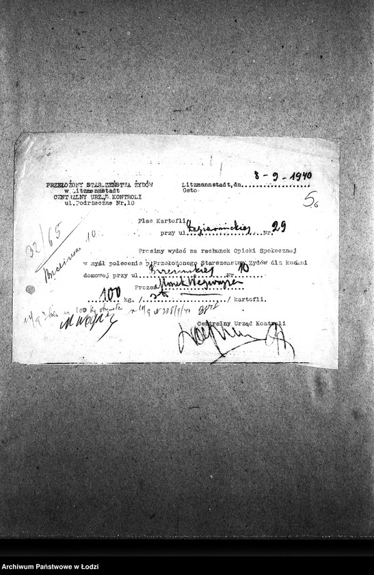 Obraz 8 z jednostki "[Kuchnia, ul. Brzezińska 10. Działalność kuchni, personel, konsumenci, kontrole]"