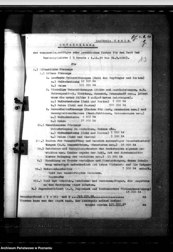 Obraz 19 z jednostki "Zarządzenia i korespondencja w sprawie opieki społecznej, zwłaszcza jej finansowania"