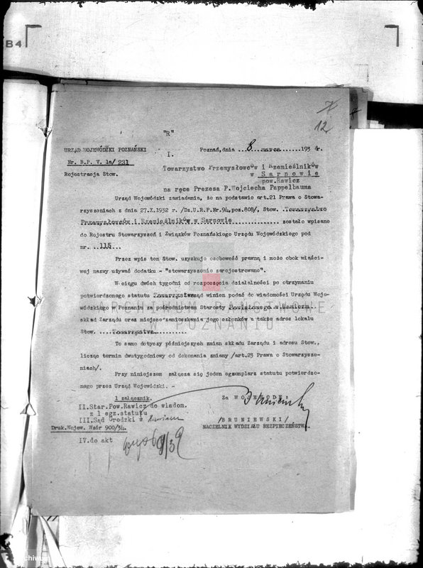 Obraz 16 z jednostki "/Towarzystwo Przemysłowców i Rzemieślników w Sarnowie/"