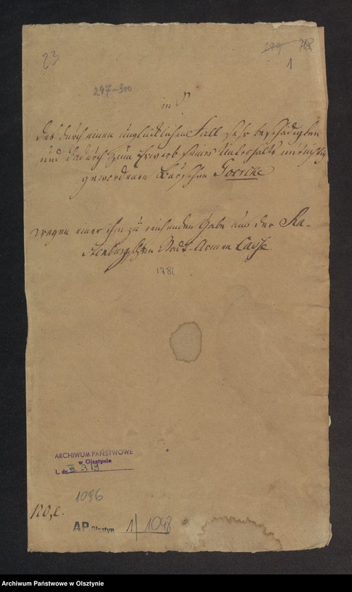 image.from.unit.number "In S. [Sachen] des durch einen unglüklichen Fall sehr beschädigten und dadurch zum Erwerb seines Unterhalts gewerdenen Burschen Goercke wegen einer ihm zu reichenden Gabe aus der Rastenburgschen Stadt-Armen Caße"