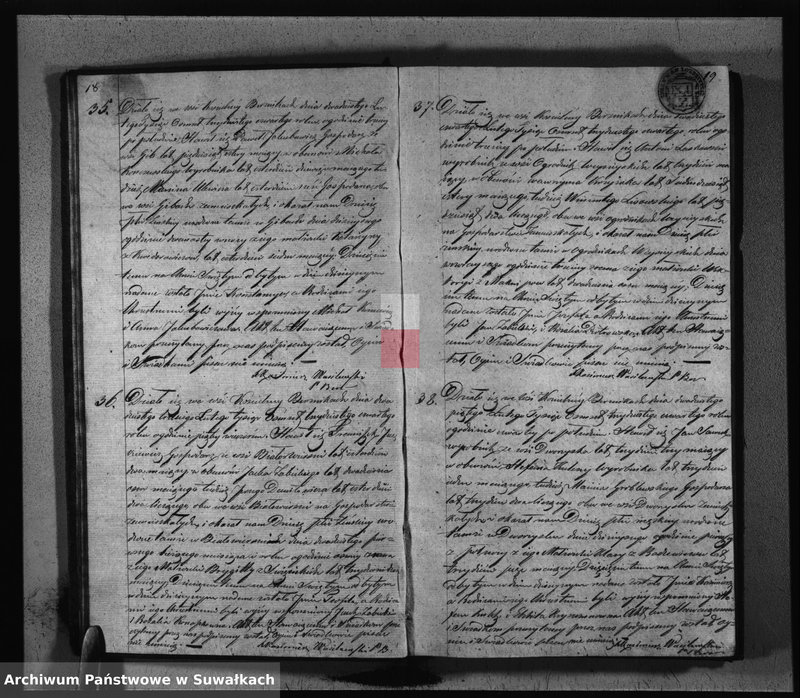 image.from.unit.number "Duplikat Aktów Urodzonych, Zaślubionych i Zmarłych Parafij Berznickiey z Roku 1834"
