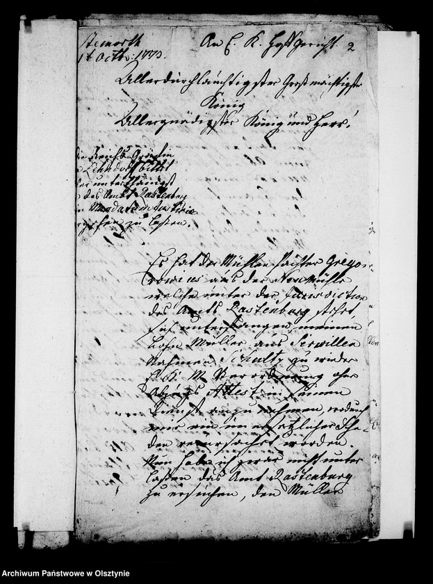 image.from.unit.number "Correspondence die Serwillensche Müle betr. /Surwile; kętrz./"