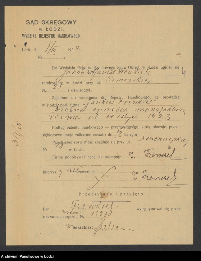 Obraz 6 z jednostki "Jankiel Frenkiel- sprzedaż manufaktury"