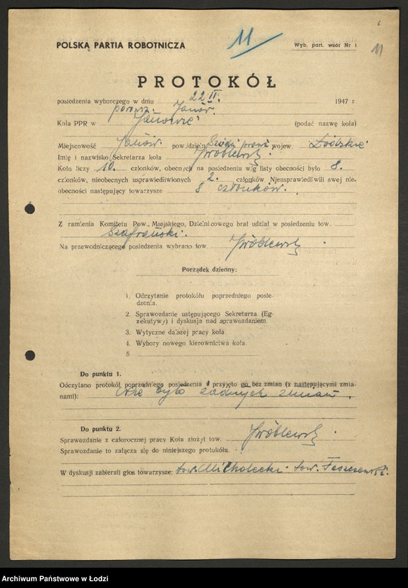 Obraz 12 z jednostki "Protokoły wyborcze kandydatów na konferencję dzielnicową"