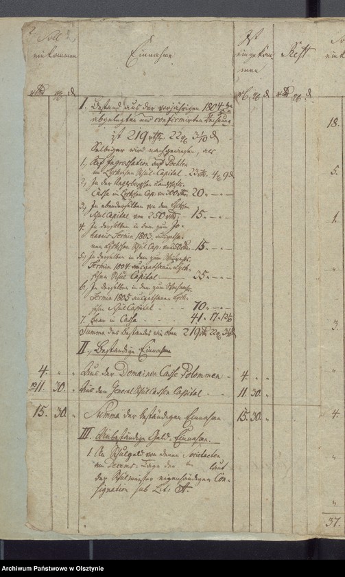 image.from.unit.number "Schul-Cassen Rechnung des Kirchspiels Widminnen"