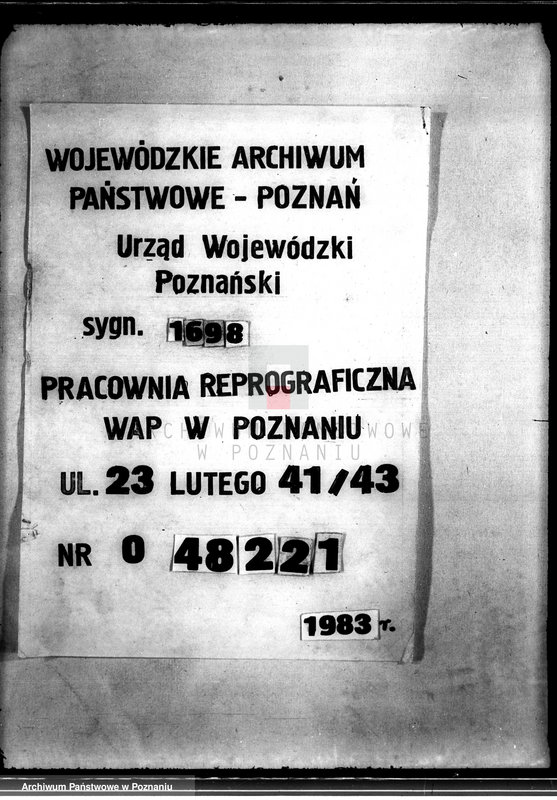 Obraz 1 z jednostki "/Sprawa przewłaszczenia na rzecz Tomaszewskiego nieruchomości w Szerokim Kamieniu powiecie szubińskiego"