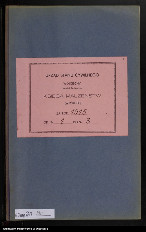 image.from.unit.number "Heiraths-Neben-Register Nr 1 - 3 [ Księga małżeństw - wtóropis ]"