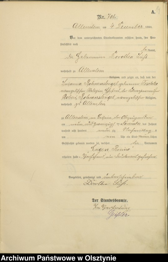 image.from.unit.number "Geburts-Haupt-Register Tom III,Nr 696 - 775"