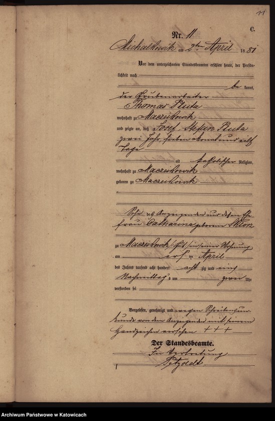 Obraz 14 z jednostki "[Księga zgonów za rok 1881, nr 1-52]"