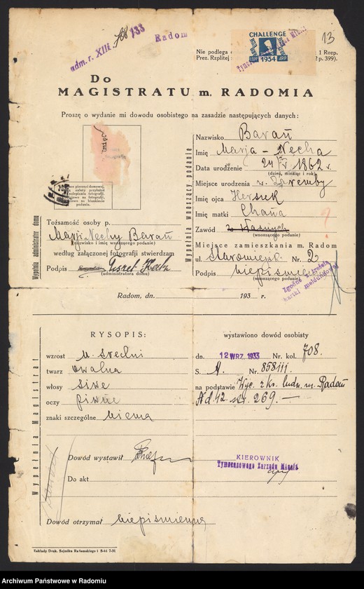 Obraz 15 z jednostki "O dowodach osobistych nr 701-800"