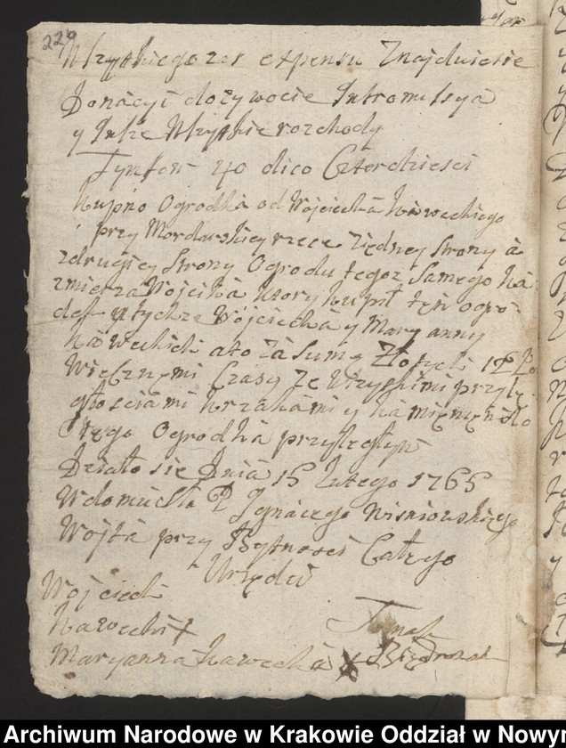 image.from.collection.number "Fragment księgi wójtowsko-ławniczej miasta Limanowej z lat 1750-1818111"