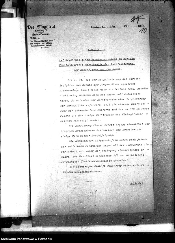 Obraz 18 z jednostki "[Pożyczki i zapomogi państwowe na roboty budowlane w mieście Grudziądzu]"