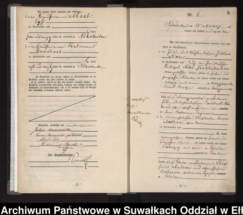 image.from.unit.number "Heiraths-Haupt-Register des Königlichen Preussischen Standes-Amtes Nikolaiken Kreis Sensburg"