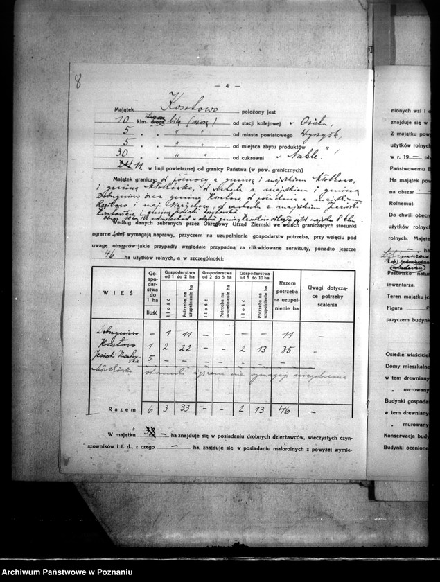 Obraz 12 z jednostki "Majątek Kosztowo powiatu wyrzyskiego /wyłączenie z art. 4 ustawy o wykonaniu reformy rolnej"