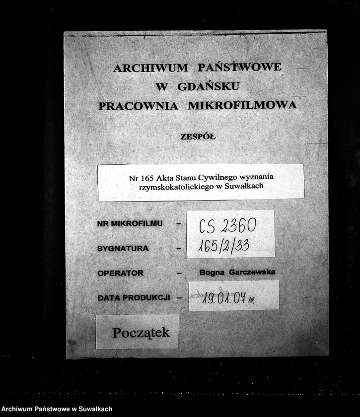 Obraz 1 z jednostki "Dowody do Akt Ślubnych Parafii Suwalskiej z Roku 1863."