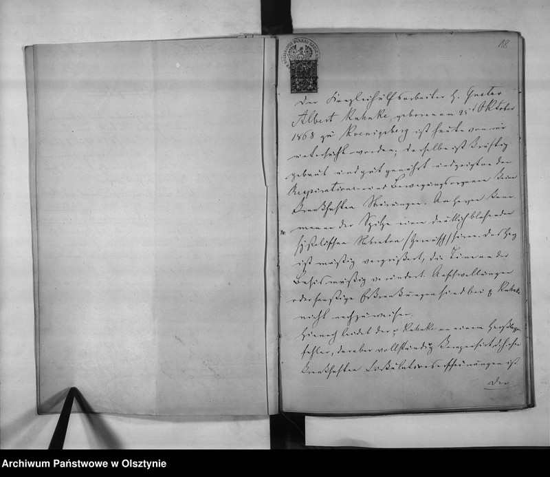 image.from.unit.number "Kanzlei Hilfsarbeiter Kuhnke [Gustav Albert], den 11.2.[18]97 Regierungs Büreau Diätar, den 1.6.1901 Regi.[ierungs] Hauptkassen Buchhalter"