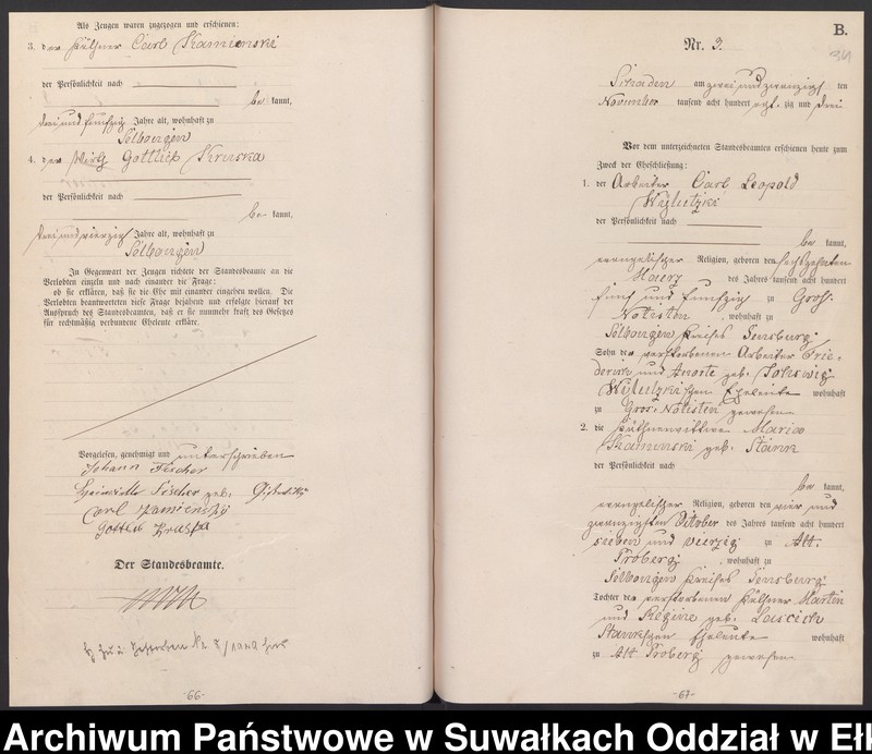 image.from.unit.number "Heiraths-Haupt-Register des Königlich Preussischen Standes-Amtes Schaden Kreis Sensburg"