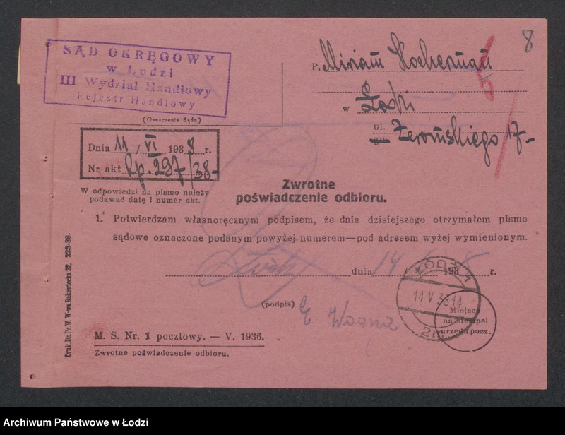 Obraz 10 z jednostki "Ha-De- Miriam Hocherman, Gerszon Lajb Dawidowicz- wyrób i sprzedaż towarów włókienniczych"