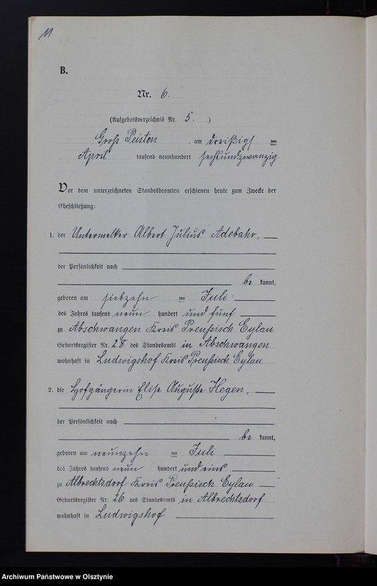 image.from.unit.number "Heiraths-Neben-Register Nr 1 - 15 [ Księga małżeństw - wtóropis ]"