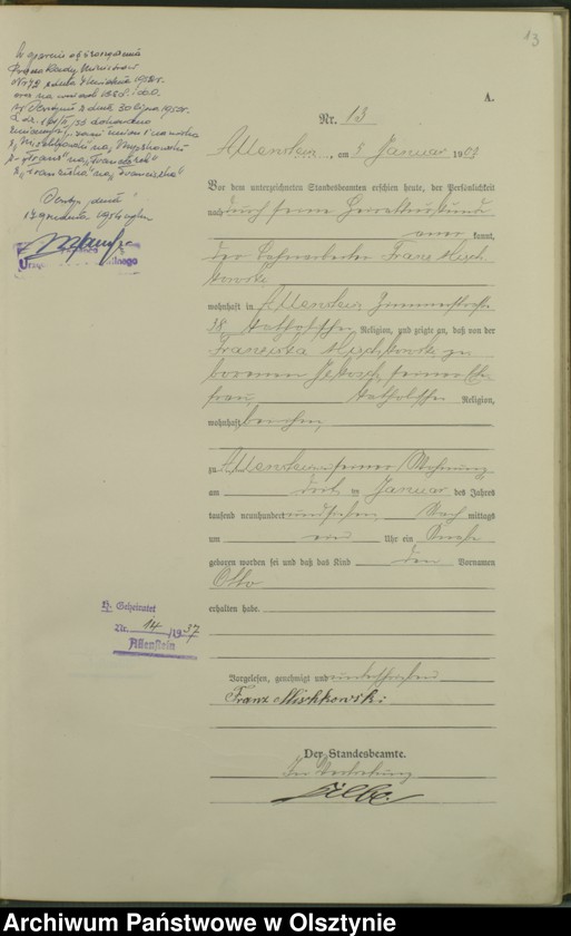 image.from.unit.number "Geburts-Haupt-Register Tom I, Nr 1-399"