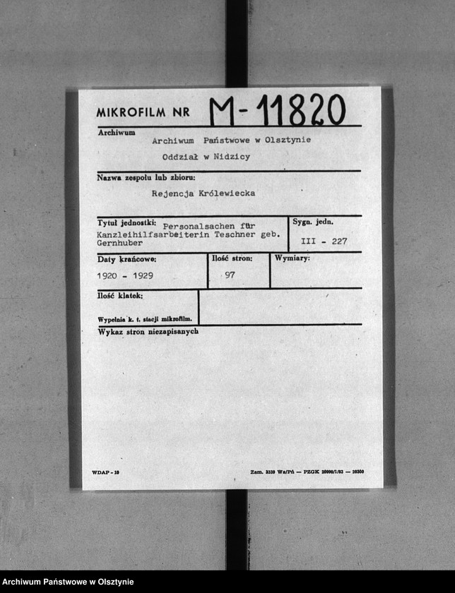 image.from.unit.number "Personal-Akten für Kanzleihilfsarbeiterin Teschner geb. Gernhuber [Liesbeth]"