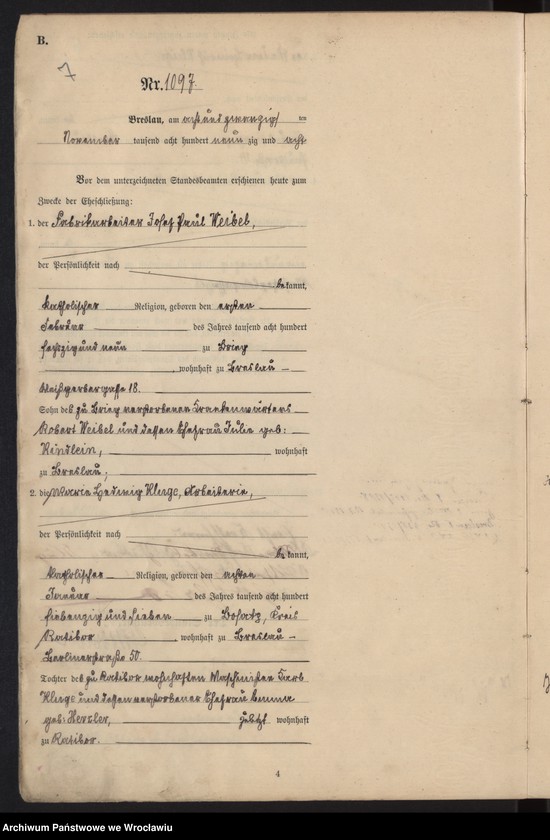 image.from.unit.number "Heiraths-Haupt-Register Breslau I 1898 Band 7"