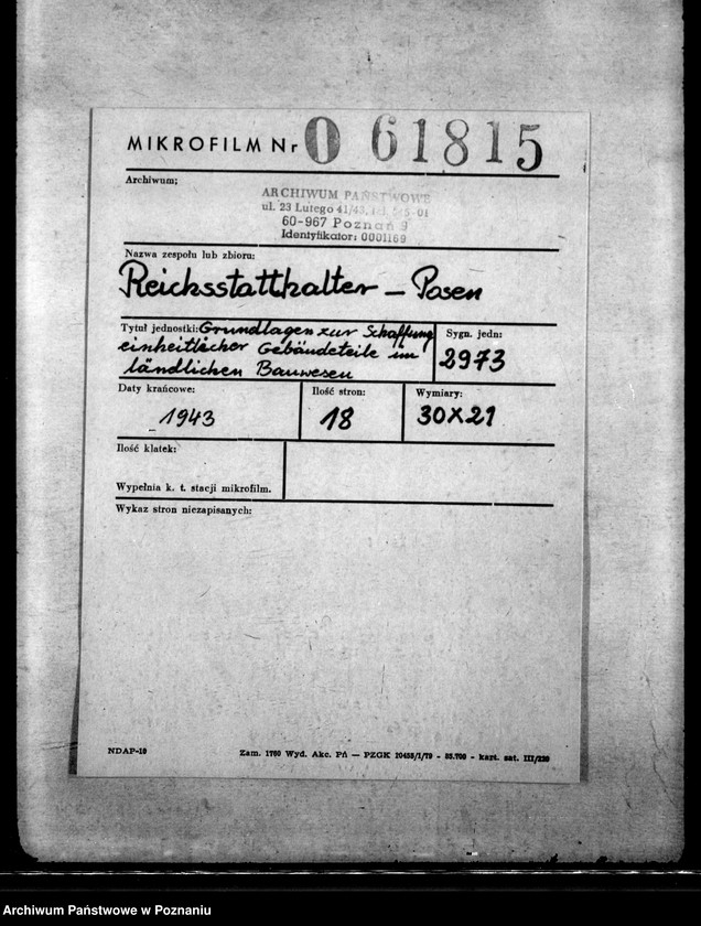 Obraz 2 z jednostki "Grundlagen zur Schaffung einheitlicher Gebäudeteile im ländlichen Bauwesen"