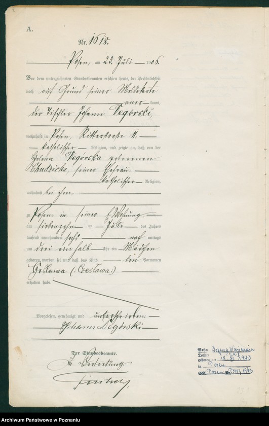 Obraz 6 z jednostki "Księga miejscowa urodzeń tom IV"