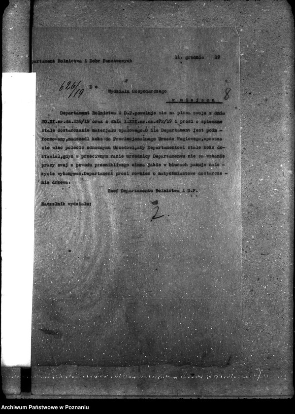 Obraz 11 z jednostki "Sprawy gospodarcze-ogólne Opał departamentu"