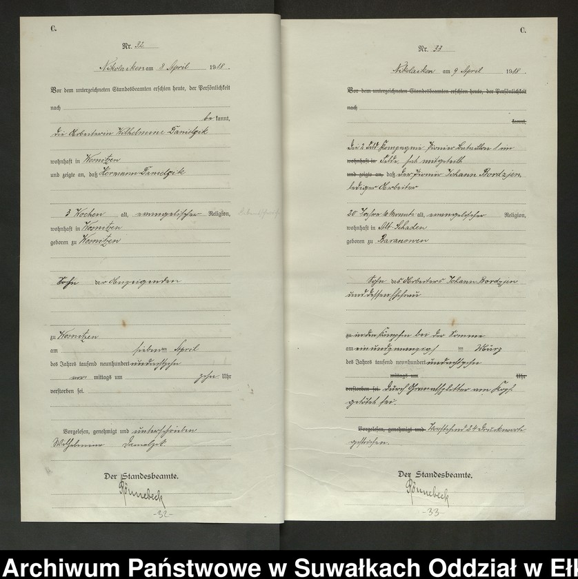 image.from.unit.number "Sterbe=Haupt=Register des Königlichen Preussischen Standes-Amtes Nikolaiken Kreis Sensburg"