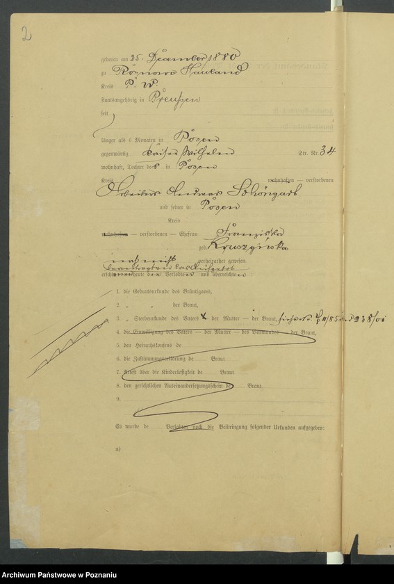 Obraz 4 z jednostki "Die von den Verlobten beigebrachten Urkunden zur Eheschliessung pro 1901. Vol IX"