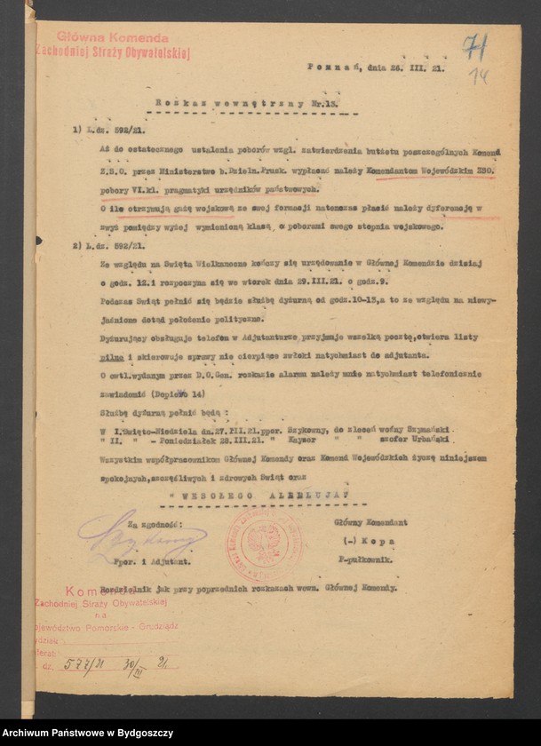 image.from.unit.number "Rozkazy wewnętrzne Komendy Głównej Zachodniej Straży Obywatelskiej w Poznaniu"