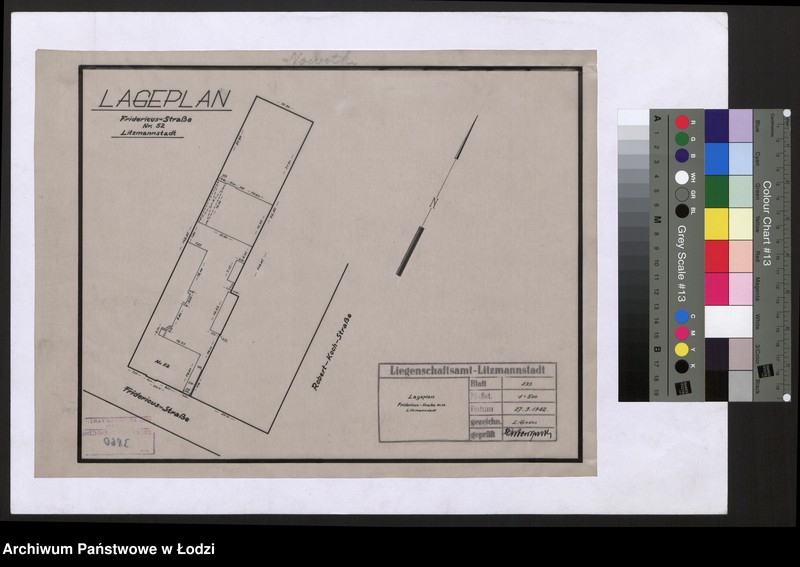 Obraz 1 z jednostki "Lageplan Fridericus-Straße Nr 52 Litzmannstadt"
