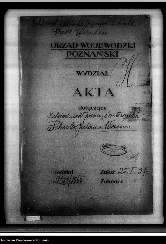 Obraz 4 z jednostki "Zatwierdzenie zakładu przemysłowego /śrutownika/ J. Schultza we Wrześni"