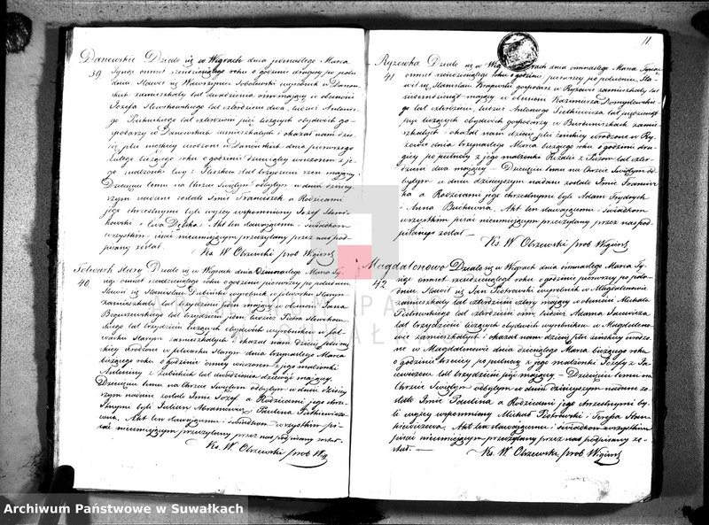 image.from.unit.number "Duplikat akt urodzonych, zaślubionych i zmarłych parafii wigierskiej z roku 1860"