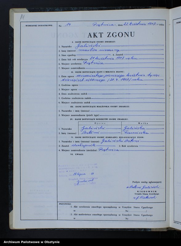image.from.unit.number "Księga akt zgonu Nr 1 - 26, 1 - 22, 1-24, 1-15, 1-22, 1-17, 1-28; /przepisana w języku polskim z oryginału niemieckiego w dniach 19.07.1961 - 25.07.1961/"