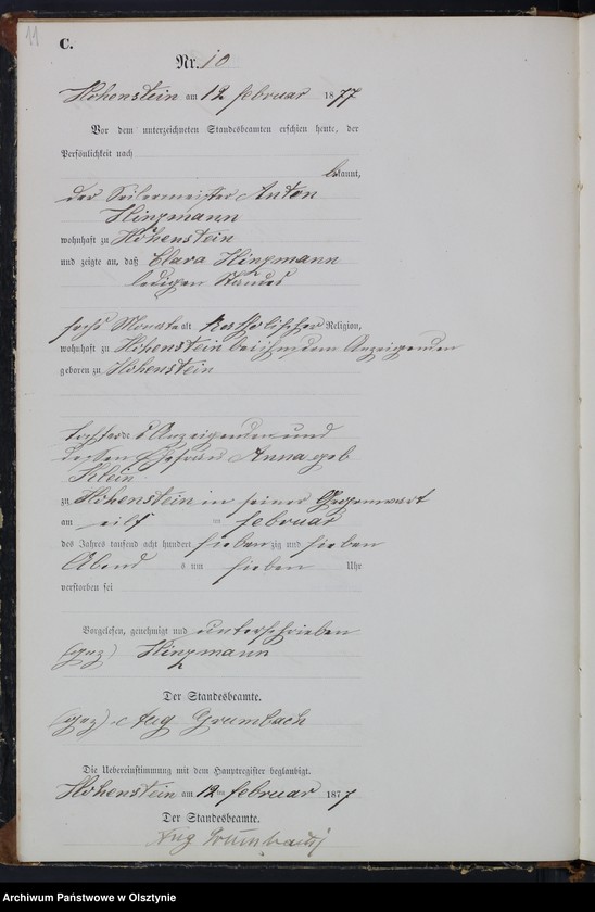 image.from.unit.number "Sterbe-Neben-Register Nr 1 - 61"