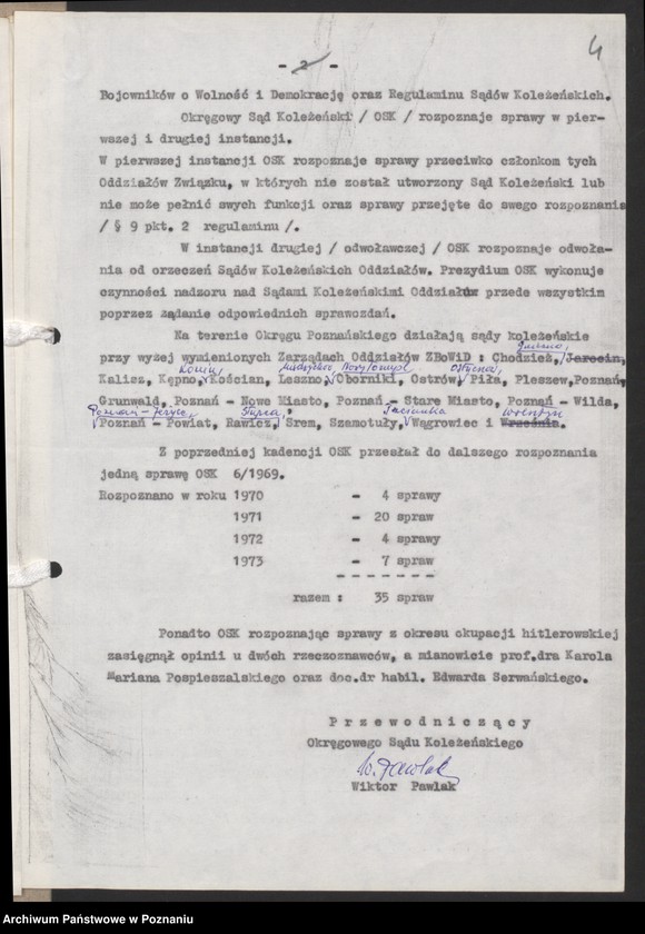 Obraz 15 z jednostki "Sprawozdanie z działalności Rzecznika Okręgowego Sądu Koleżeńskiego za okres od 1.l. - 30.Vl.1971 roku - 1973 roku"